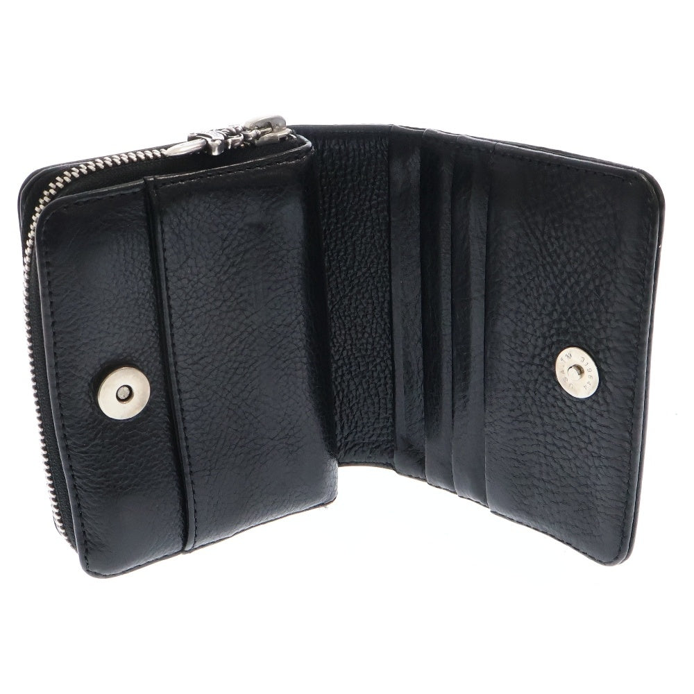 CHROME HEARTS(クロムハーツ) SQ ZIP BILL スクエアジップビル レザーウォレット 財布 ブラック BCA376