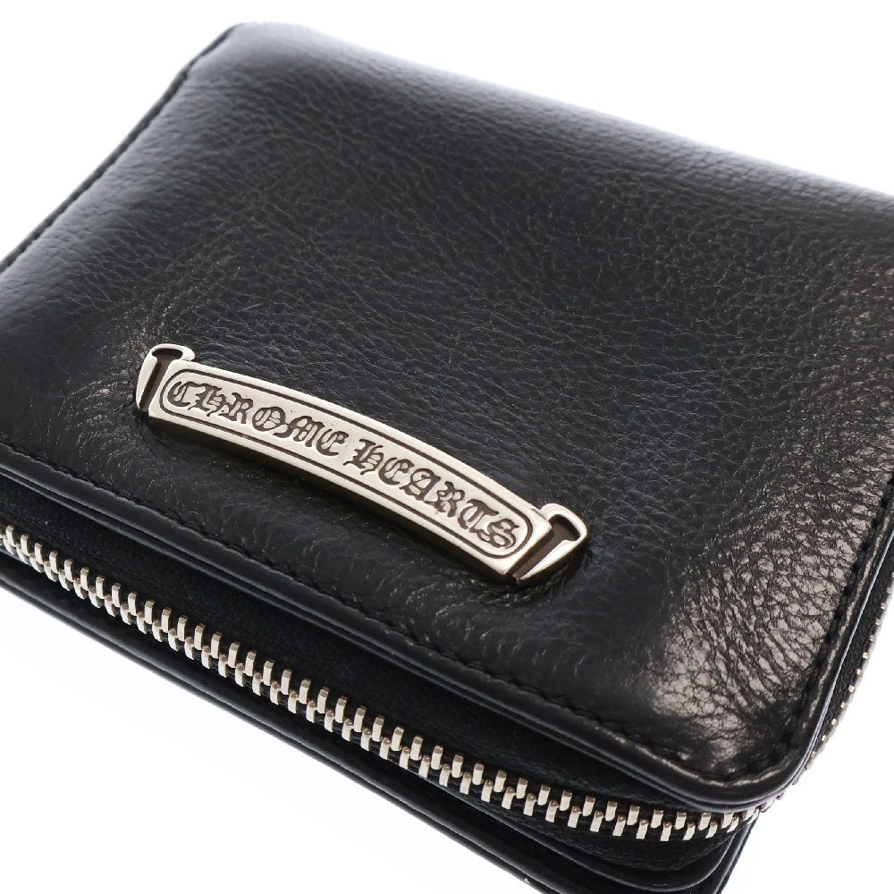 CHROME HEARTS(クロムハーツ) SQ ZIP BILL スクエアジップビル レザーウォレット 財布 ブラック BCA376