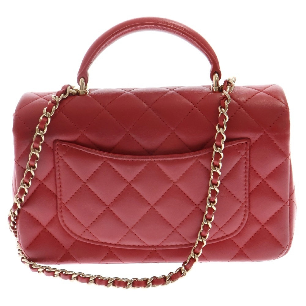 CHANEL(シャネル) ミニマトラッセ ラムスキン 2WAY チェーンショルダー ハンドバッグ レディース レッド AS2431
