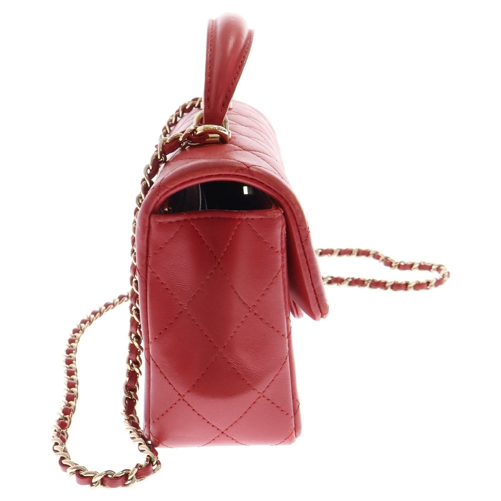 CHANEL(シャネル) ミニマトラッセ ラムスキン 2WAY チェーンショルダー ハンドバッグ レディース レッド AS2431