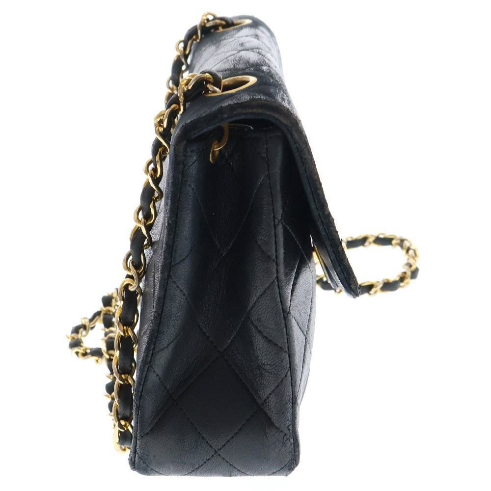 CHANEL(シャネル) ヴィンテージ マトラッセ ココマーク チェーンショルダーバッグ ブラック