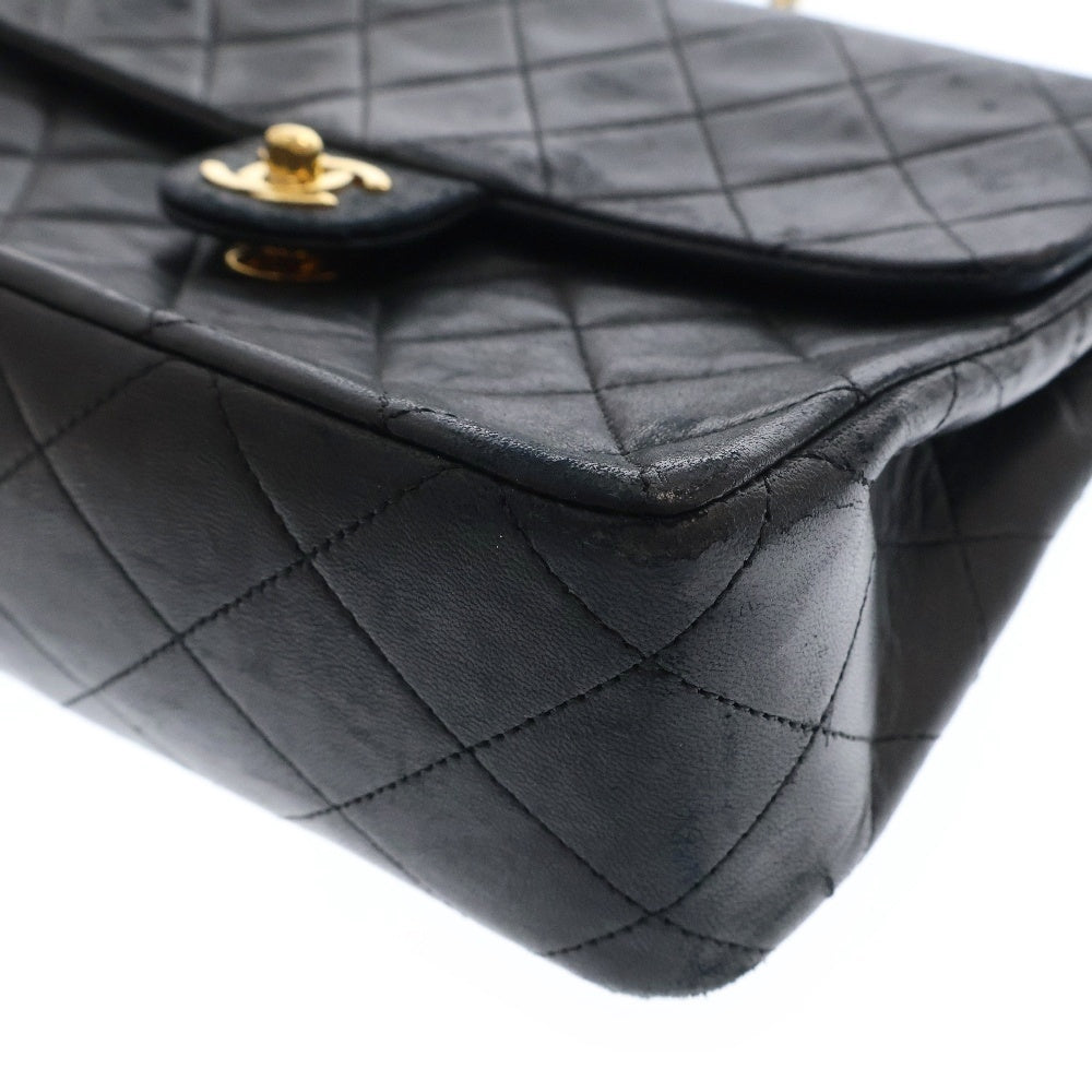 CHANEL(シャネル) ヴィンテージ マトラッセ ココマーク チェーンショルダーバッグ ブラック