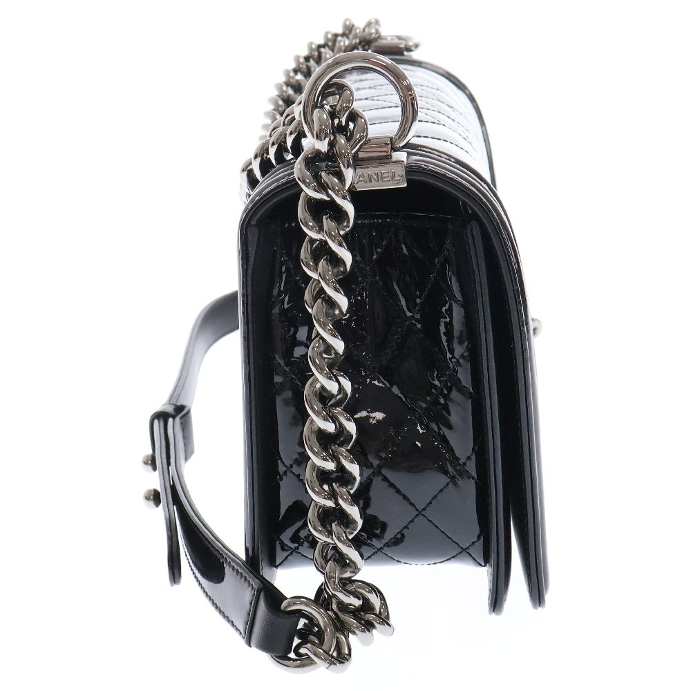CHANEL(シャネル) ボーイシャネル ココマーク パテントレザー チェーンショルダーバッグ ブラック A90191