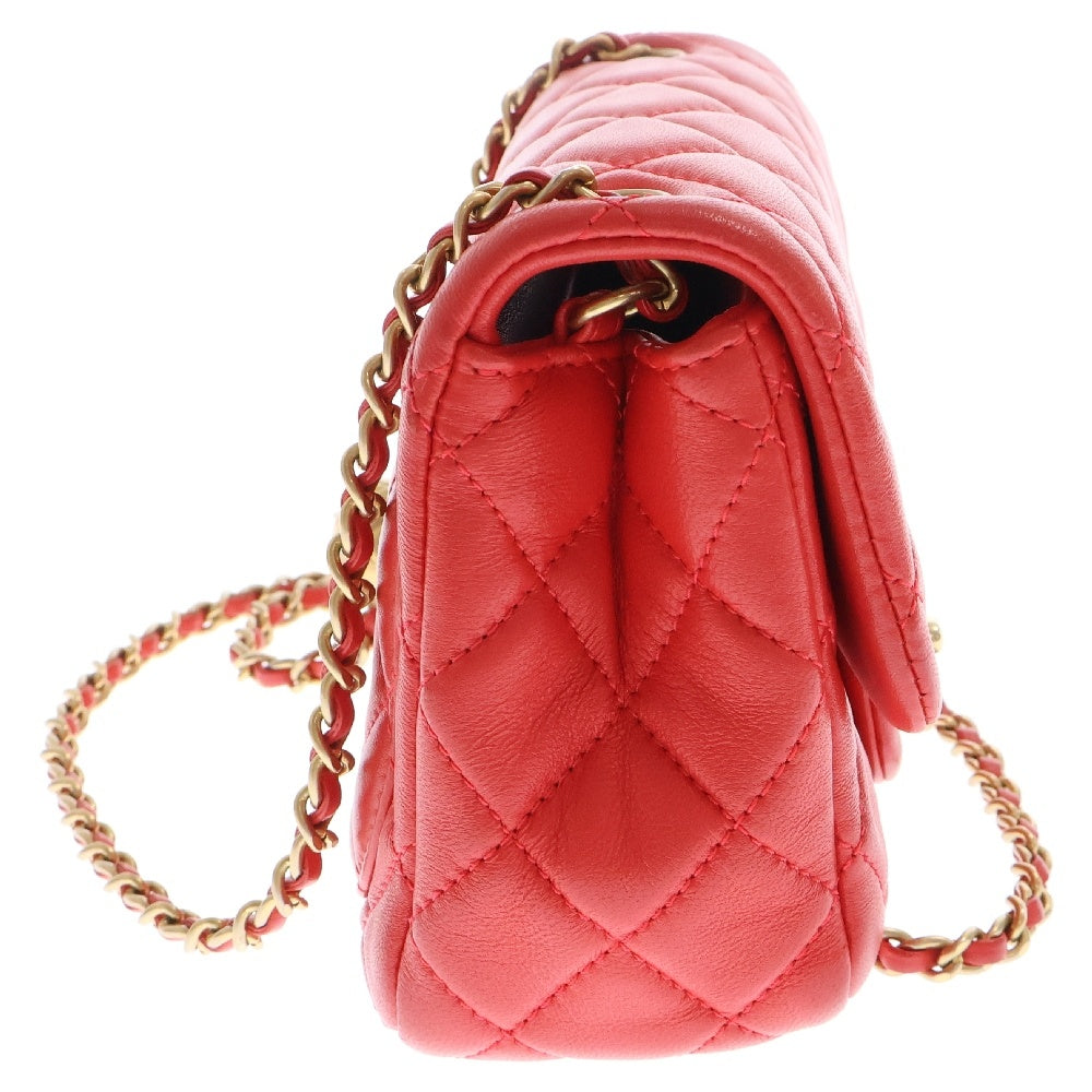 CHANEL(シャネル) ミニマトラッセ ココマーク チェーンショルダーバッグ レッド AS1786