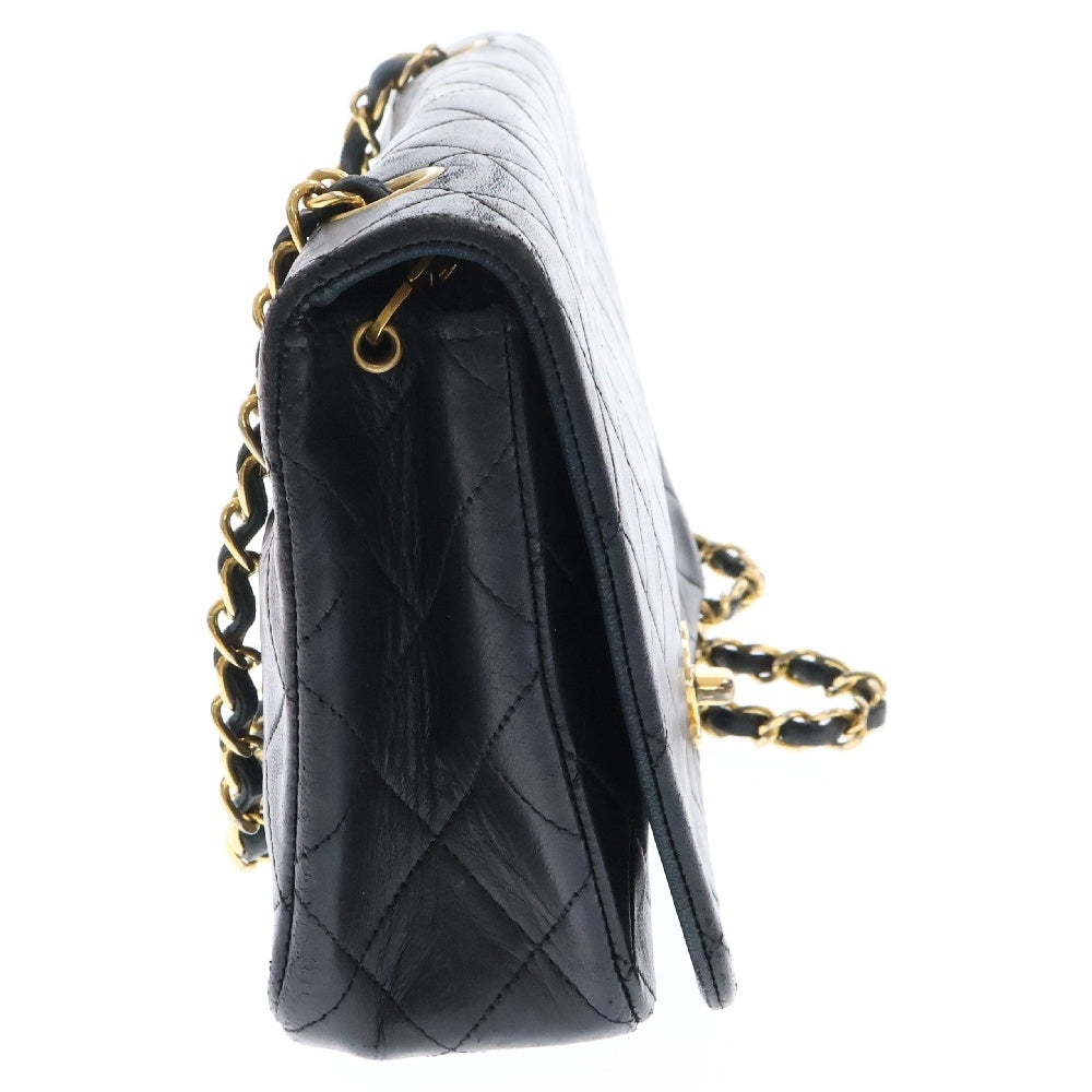CHANEL(シャネル) ヴィンテージ マトラッセ ココマーク チェーンショルダーセカンドバッグ ブラック