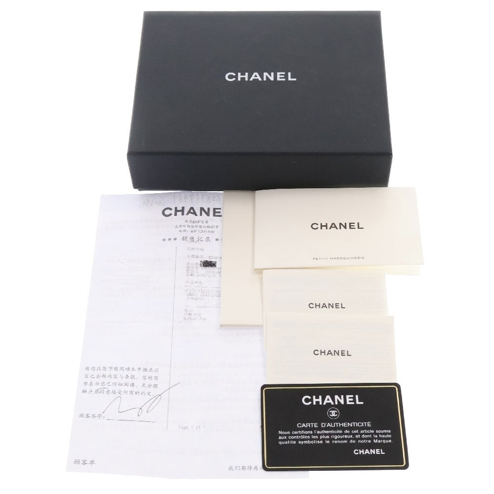 CHANEL(シャネル) マトラッセ ココマーク キャビアスキン チェーンウォレット レディース ホワイト
