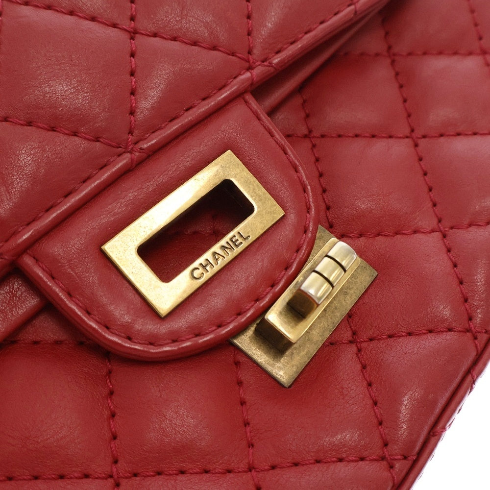 CHANEL(シャネル) ミニマトラッセ カーフスキン ダブルチェーンショルダーバッグ レディース レッド