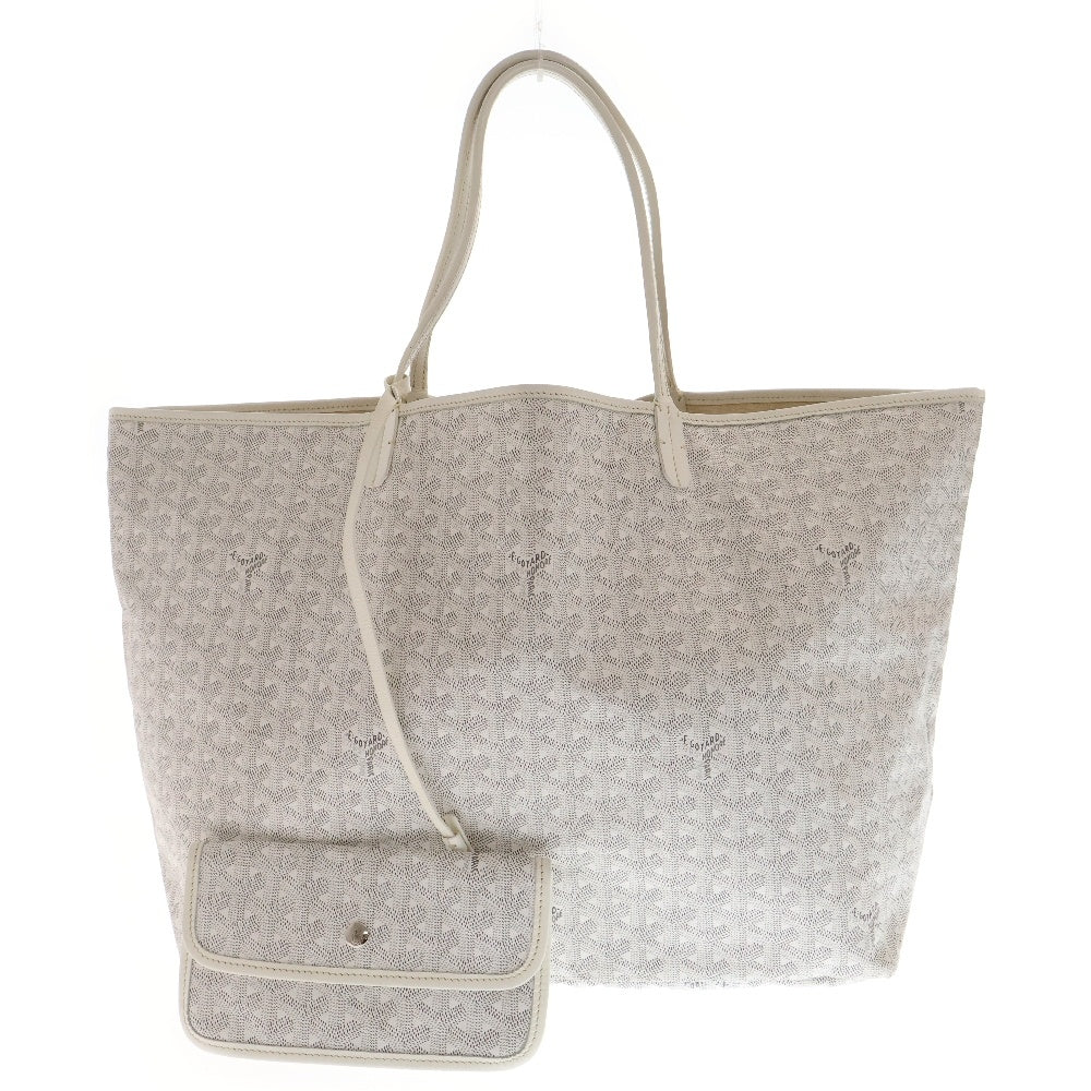 GOYARD(ゴヤール) SAINT LOUIS TOTE GM サンルイ ヘリンボーン PVCトートバッグ ホワイト
