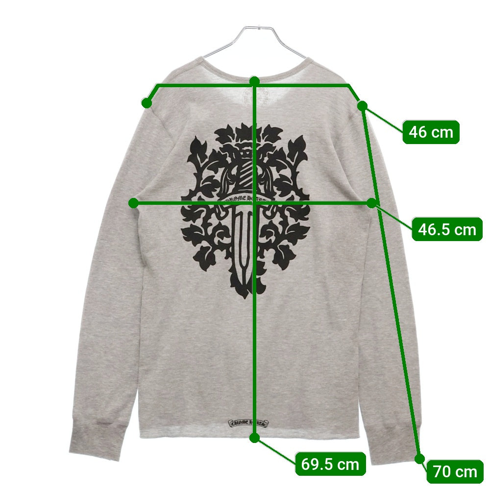 CHROME HEARTS(クロムハーツ) Thermal L/S ヴァインダガー バックプリント サーマル 長袖カットソー グレー