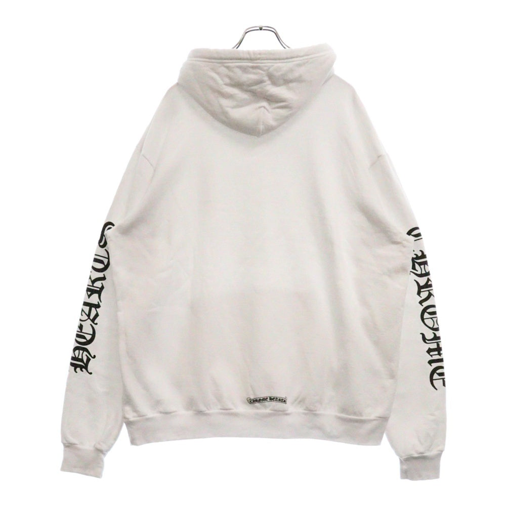 CHROME HEARTS(クロムハーツ) SWTSHRT PLVR スリーブロゴプリントプルオーバーパーカー ホワイト