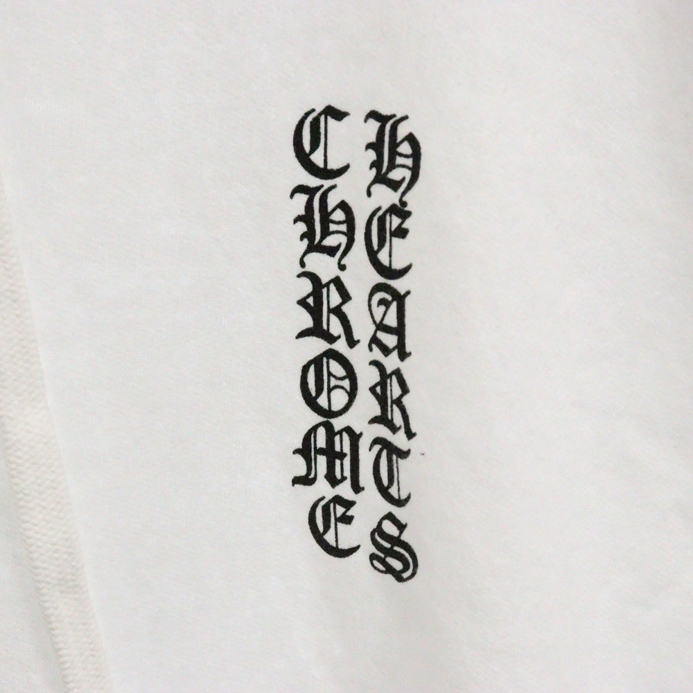 CHROME HEARTS(クロムハーツ) SWTSHRT PLVR スリーブロゴプリントプルオーバーパーカー ホワイト