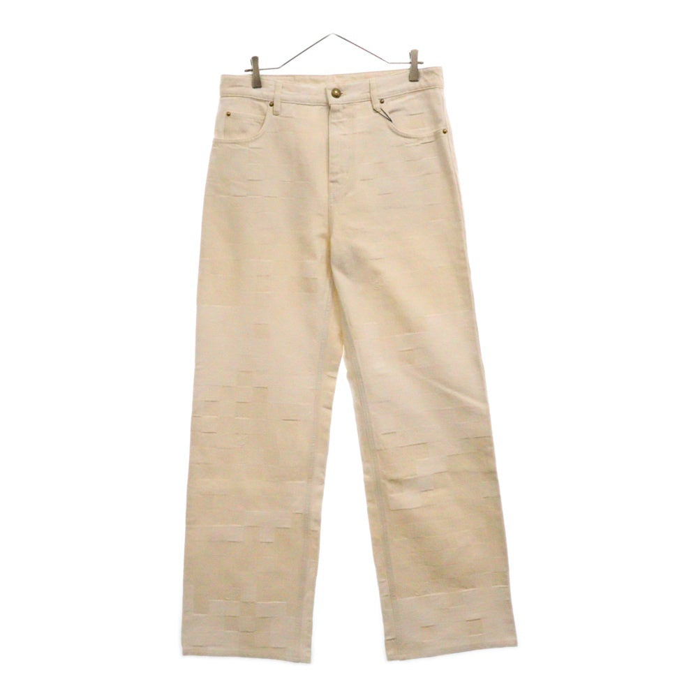 LOUIS VUITTON(ルイヴィトン) 24AW ダモフラージュ・ジャカード ダミエ デニムスケートパンツ デニムパンツ RM242MM KCS HRD35W ホワイト