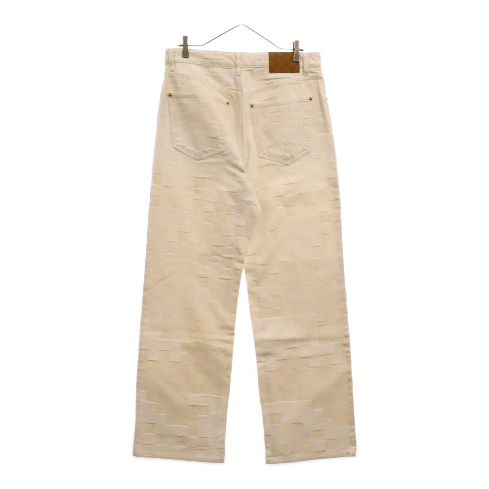 LOUIS VUITTON(ルイヴィトン) 24AW ダモフラージュ・ジャカード ダミエ デニムスケートパンツ デニムパンツ RM242MM KCS HRD35W ホワイト