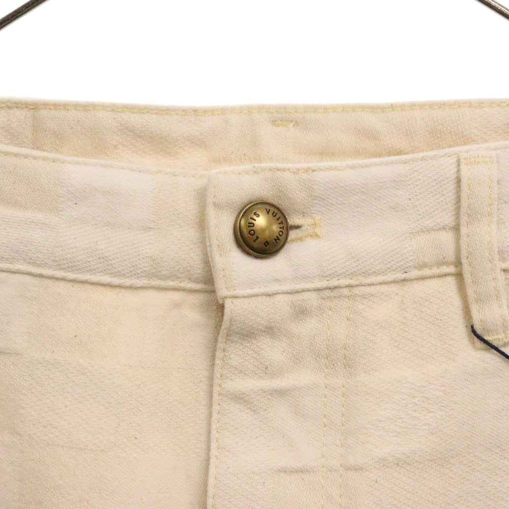 LOUIS VUITTON(ルイヴィトン) 24AW ダモフラージュ・ジャカード ダミエ デニムスケートパンツ デニムパンツ RM242MM KCS HRD35W ホワイト