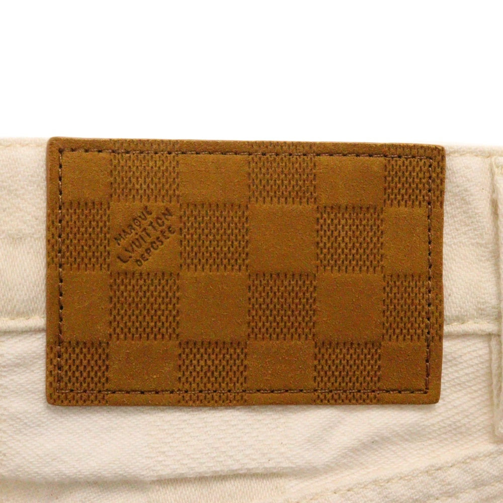 LOUIS VUITTON(ルイヴィトン) 24AW ダモフラージュ・ジャカード ダミエ デニムスケートパンツ デニムパンツ RM242MM KCS HRD35W ホワイト