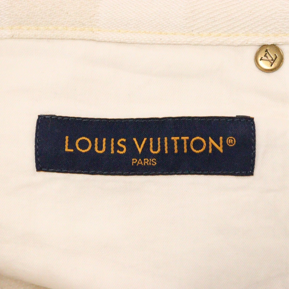 LOUIS VUITTON(ルイヴィトン) 24AW ダモフラージュ・ジャカード ダミエ デニムスケートパンツ デニムパンツ RM242MM KCS HRD35W ホワイト