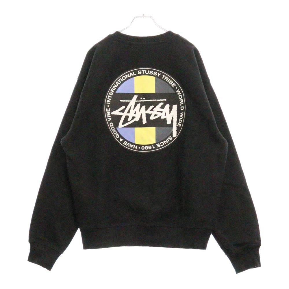 STUSSY(ステューシー) 23AW CLASSIC DOT SWEAT クラシックドット バックプリントスウェットトレーナー ブラック