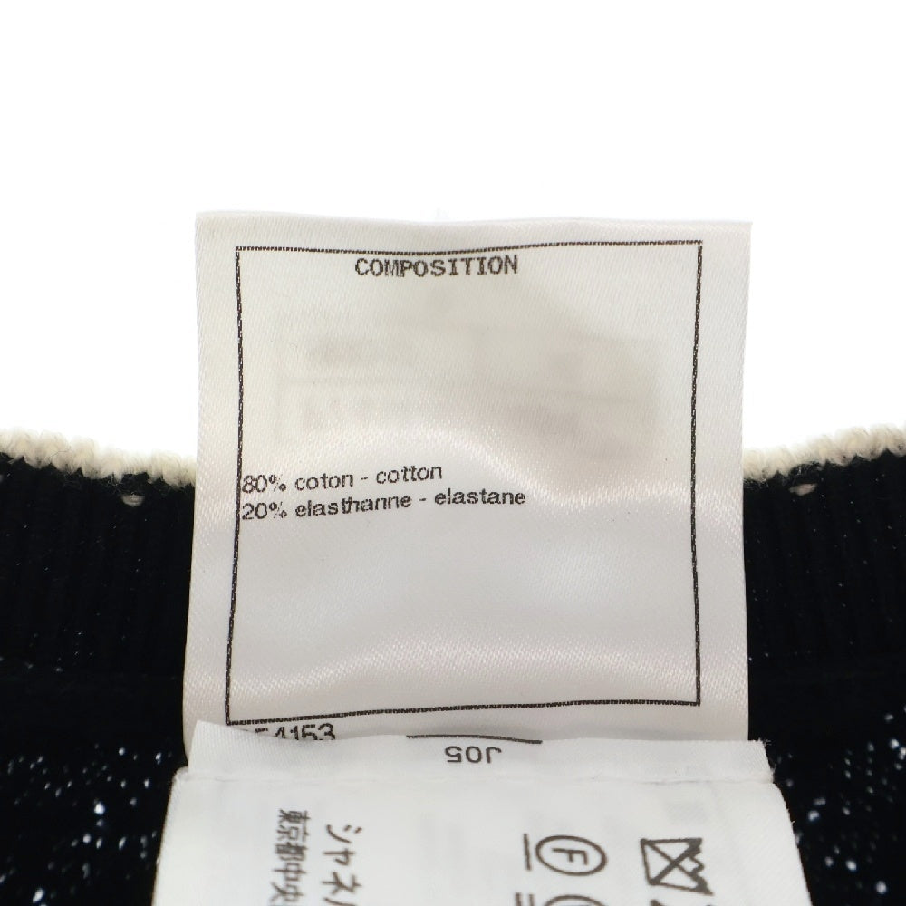 CHANEL(シャネル) No.5 ロゴ ビーズ スパンコール コットンTシャツ レディース ブラック P74144K10654