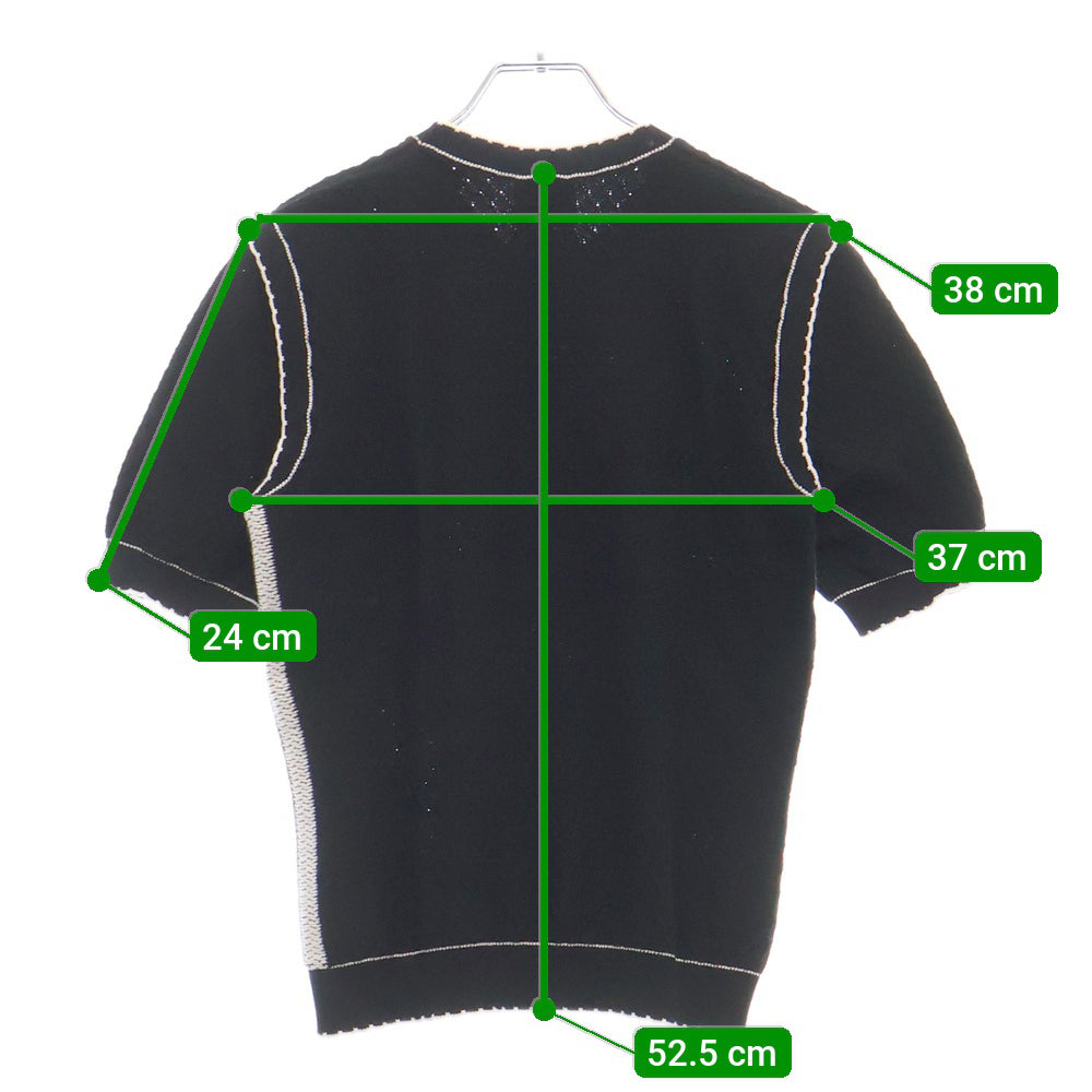 CHANEL(シャネル) No.5 ロゴ ビーズ スパンコール コットンTシャツ レディース ブラック P74144K10654