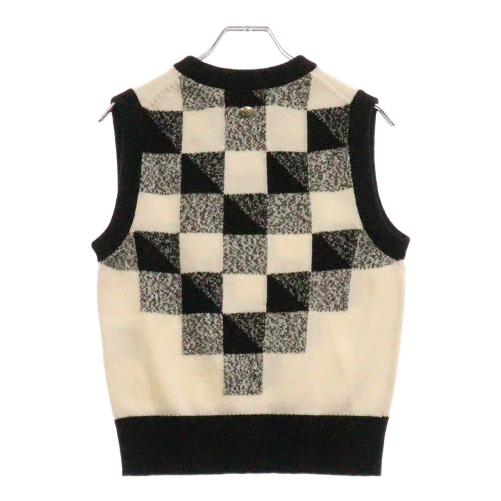 CHANEL(シャネル) ココボタン カシミヤ ニットベスト レディース ブラック/ホワイト P73215K10523