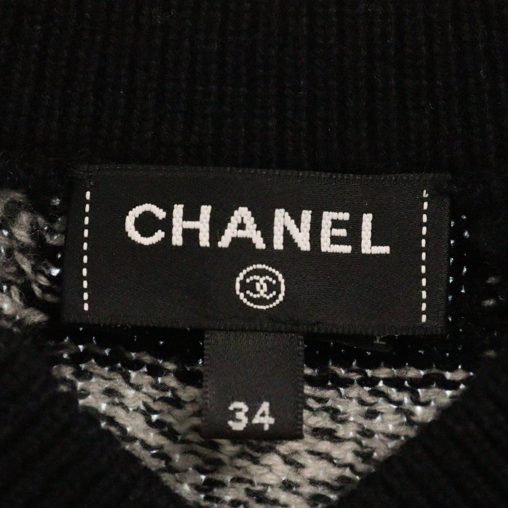 CHANEL(シャネル) ココボタン カシミヤ ニットベスト レディース ブラック/ホワイト P73215K10523