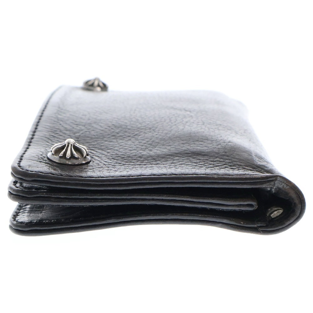 CHROME HEARTS(クロムハーツ) 1ZIP 1ジップ クロスボールボタン レザーウォレット 財布 ブラック BCA362