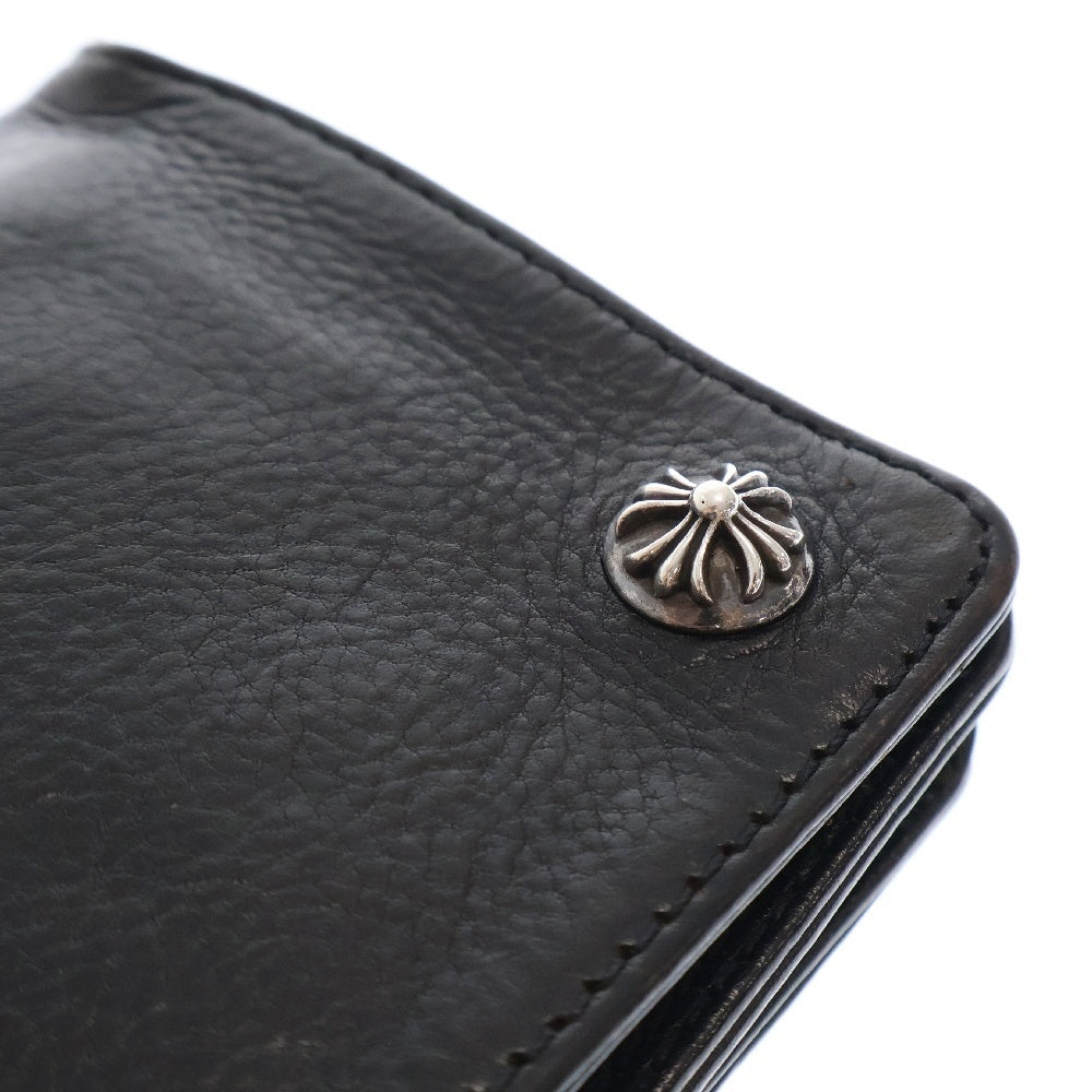 CHROME HEARTS(クロムハーツ) 1ZIP 1ジップ クロスボールボタン レザーウォレット 財布 ブラック BCA362