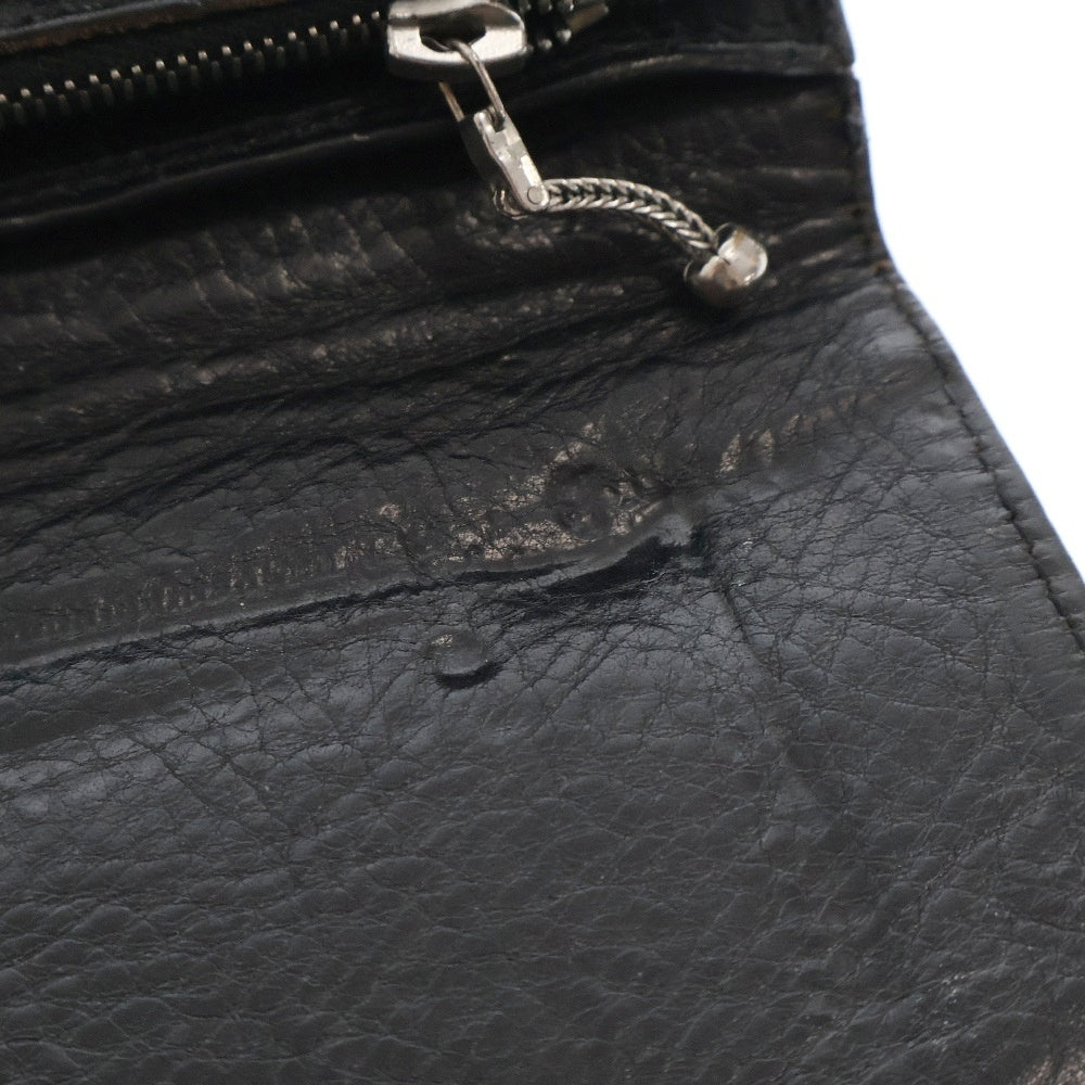 CHROME HEARTS(クロムハーツ) 1ZIP 1ジップ クロスボールボタン レザーウォレット 財布 ブラック BCA362