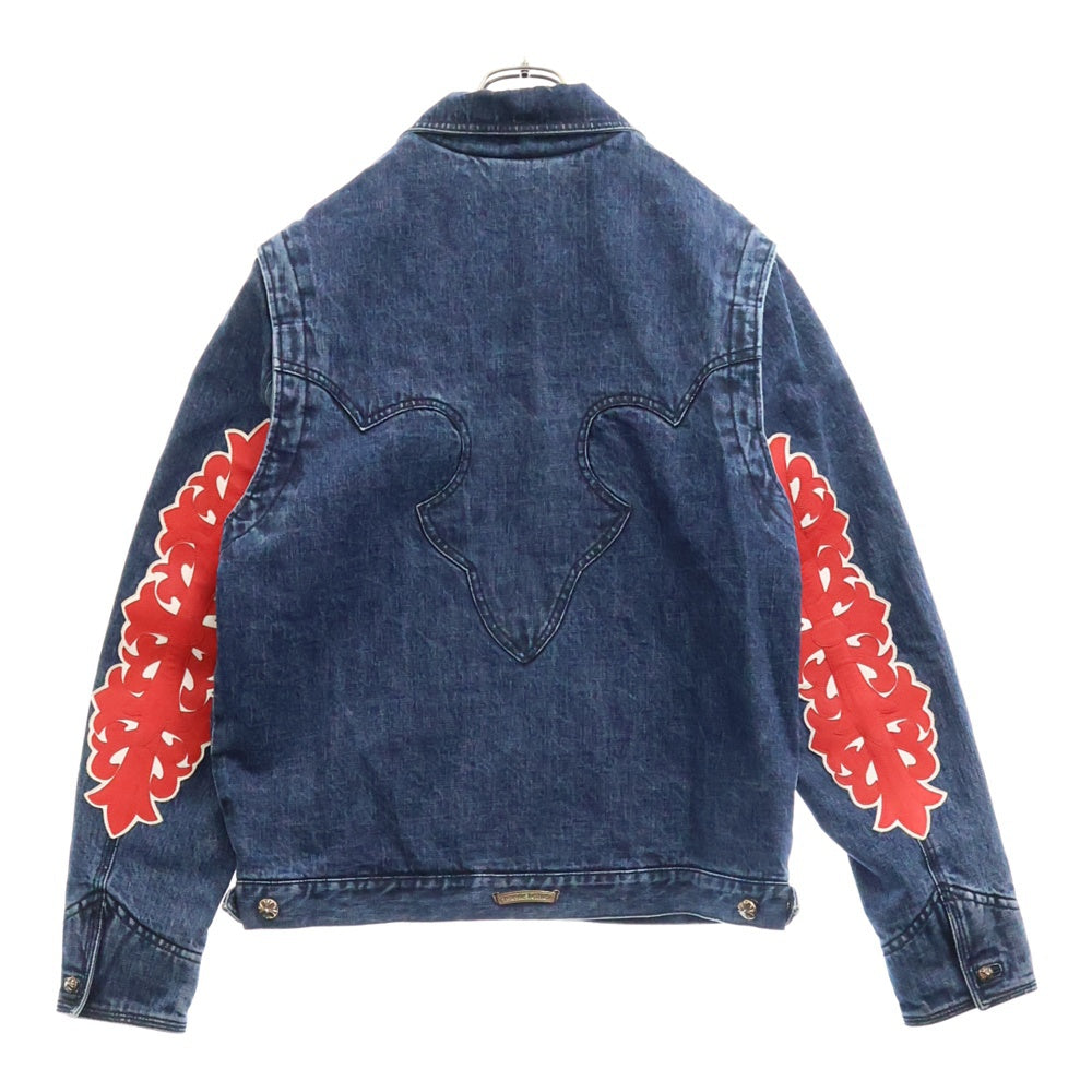 CHROME HEARTS(クロムハーツ) Classic Jeans Floral 袖フローラルクロスパッチ デニムジャケット インディゴ/レッド