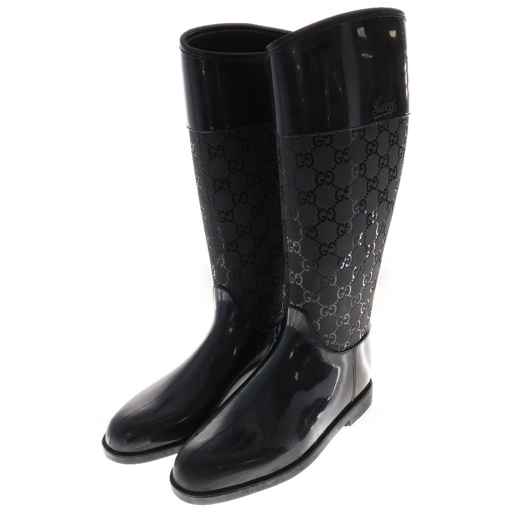GUCCI(グッチ) GGラバー レインブーツ レディース ブラック