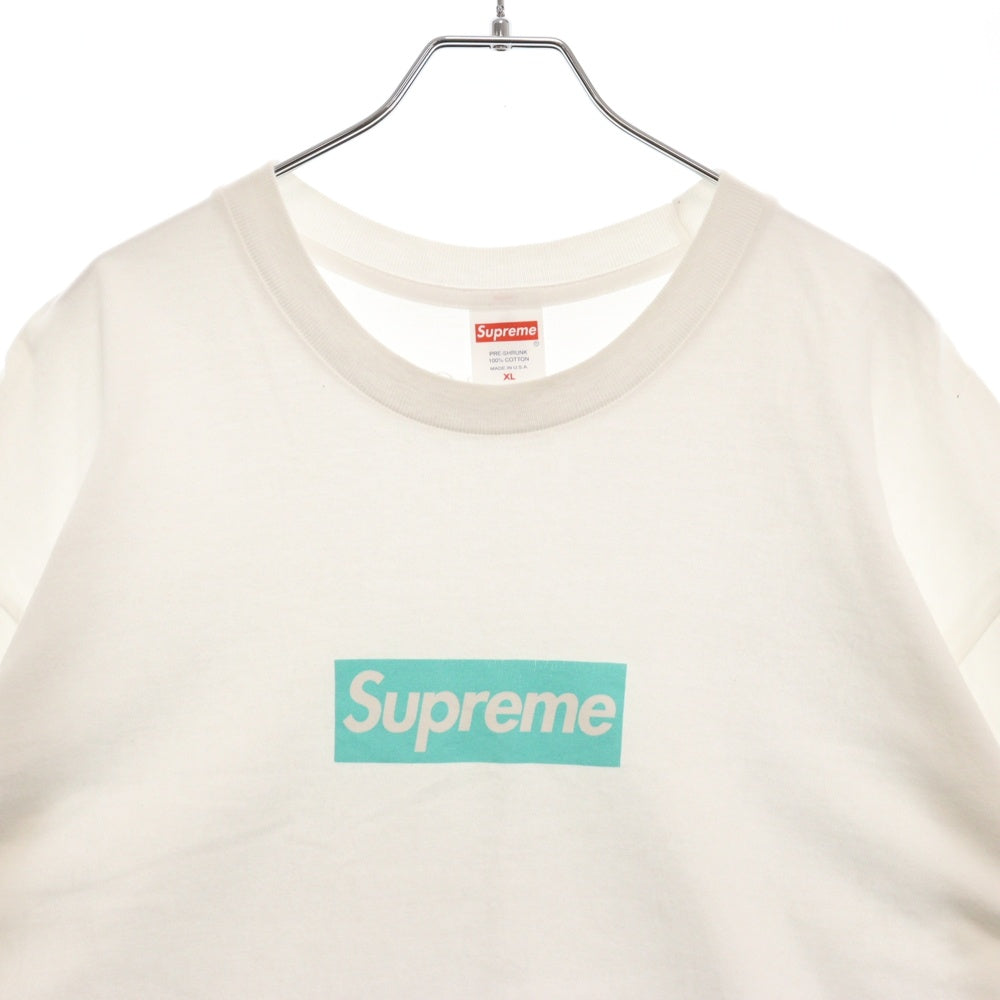SUPREME(シュプリーム) 21AW ×TIFFANY&Co.Box Logo Tee ティファニー ボックスロゴ プリント半袖Tシャツ ホワイト