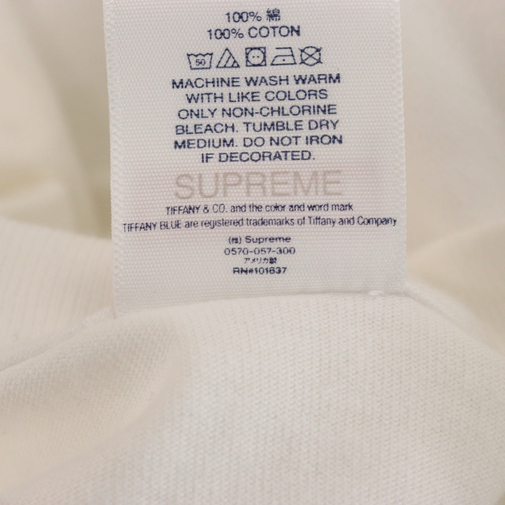 SUPREME(シュプリーム) 21AW ×TIFFANY&Co.Box Logo Tee ティファニー ボックスロゴ プリント半袖Tシャツ ホワイト