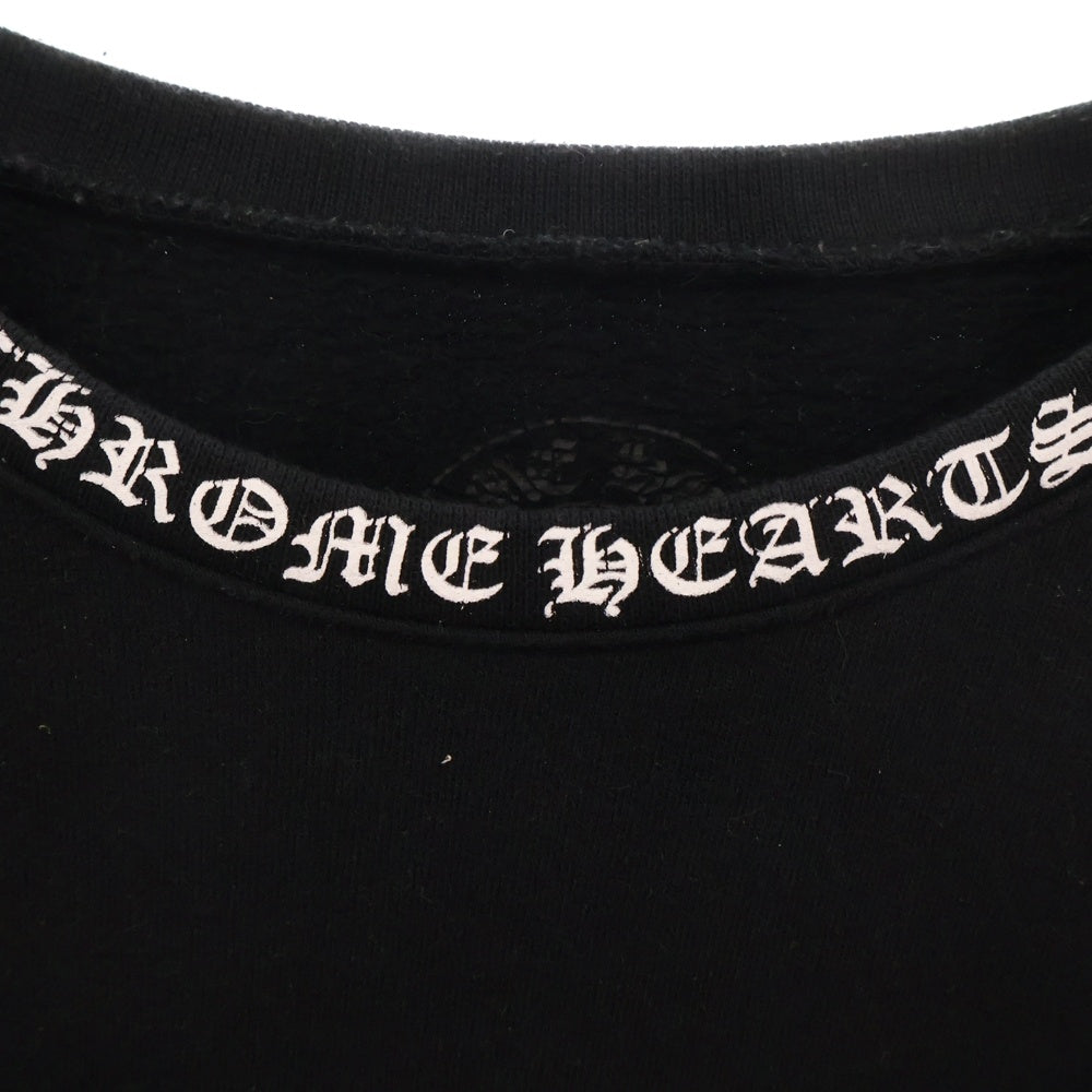 CHROME HEARTS(クロムハーツ) SWTSHRT PLVR ネックロゴプリント クルーネックスウェット トレーナー ブラック