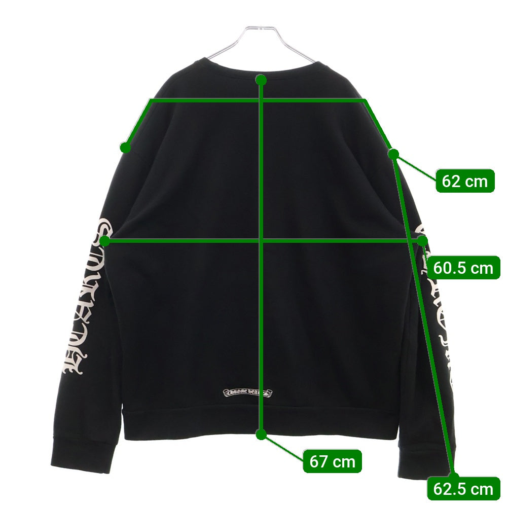 CHROME HEARTS(クロムハーツ) SWTSHRT PLVR ネックロゴプリント クルーネックスウェット トレーナー ブラック