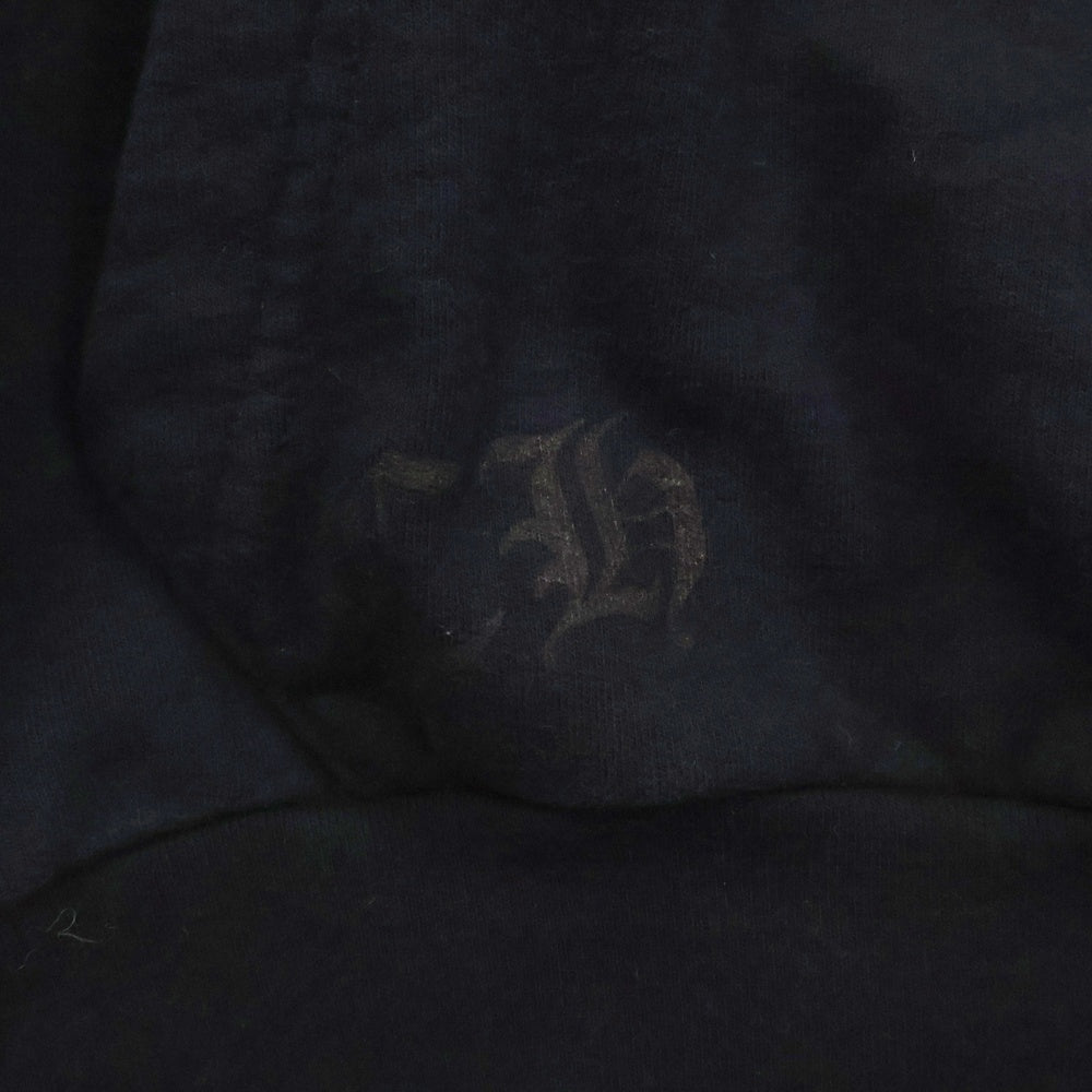 CHROME HEARTS(クロムハーツ) SWTSHRT PLVR 袖フローラルバックホースシュープリント プルオーバーパーカー ネイビー