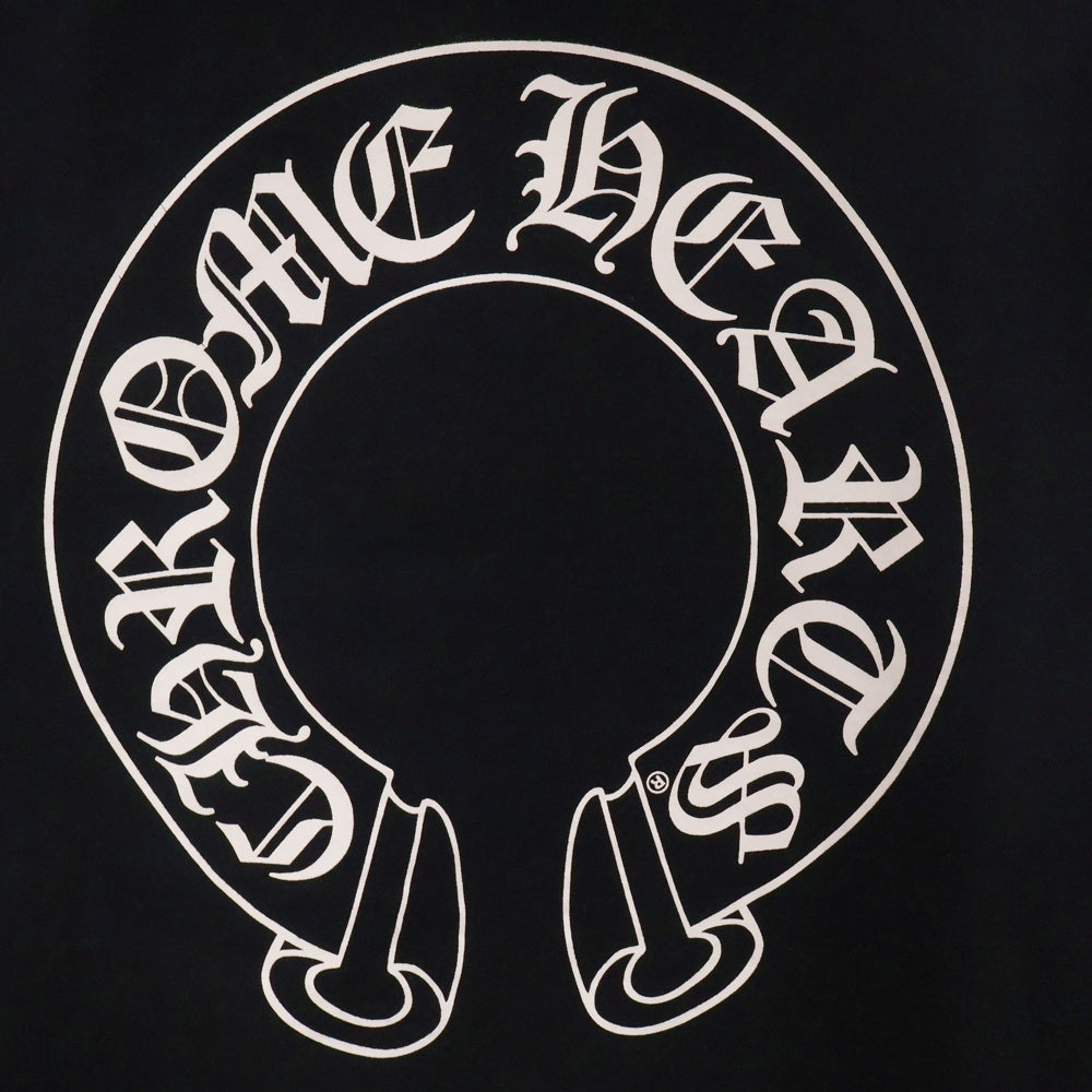 CHROME HEARTS(クロムハーツ) SWTSHRT PLVR 袖フローラルバックホースシュープリント プルオーバーパーカー ネイビー