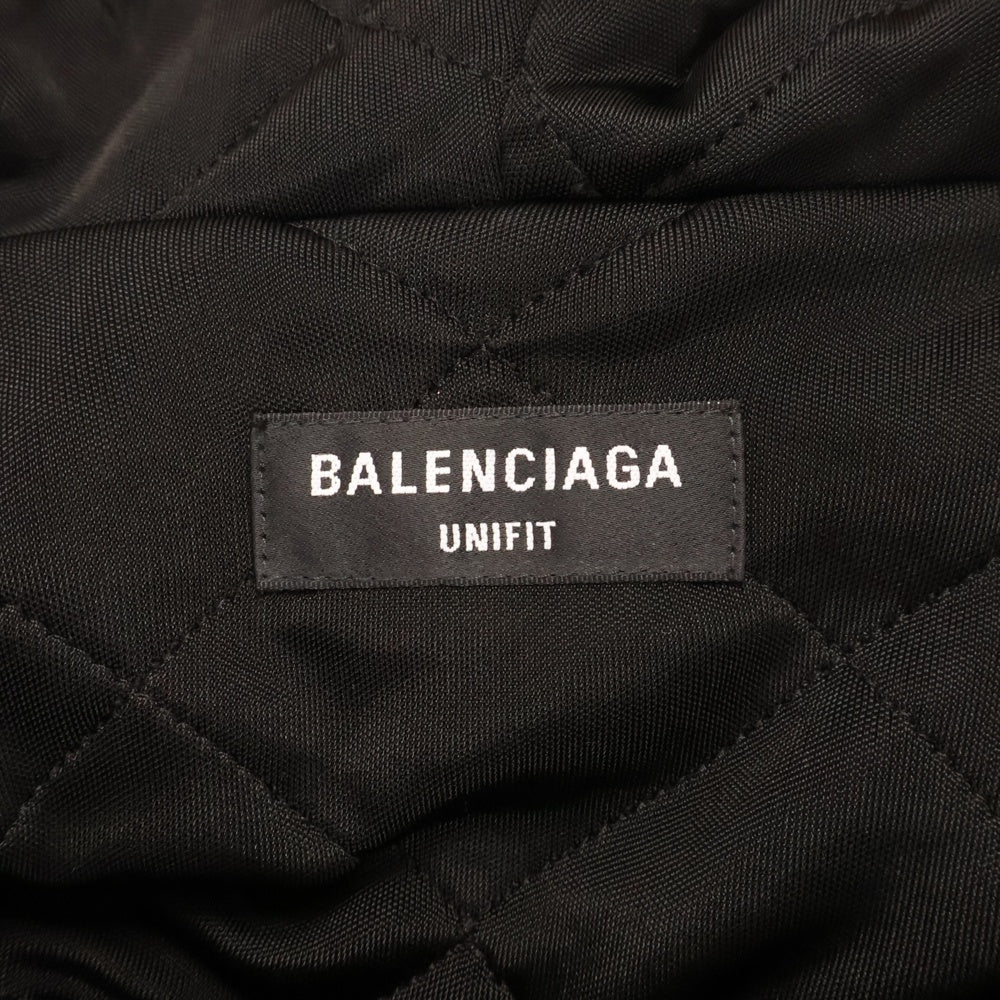BALENCIAGA(バレンシアガ) 22AW ロゴ刺繍 ジップアップフーディ ボンバージャケット ブラック 698867 TMO13