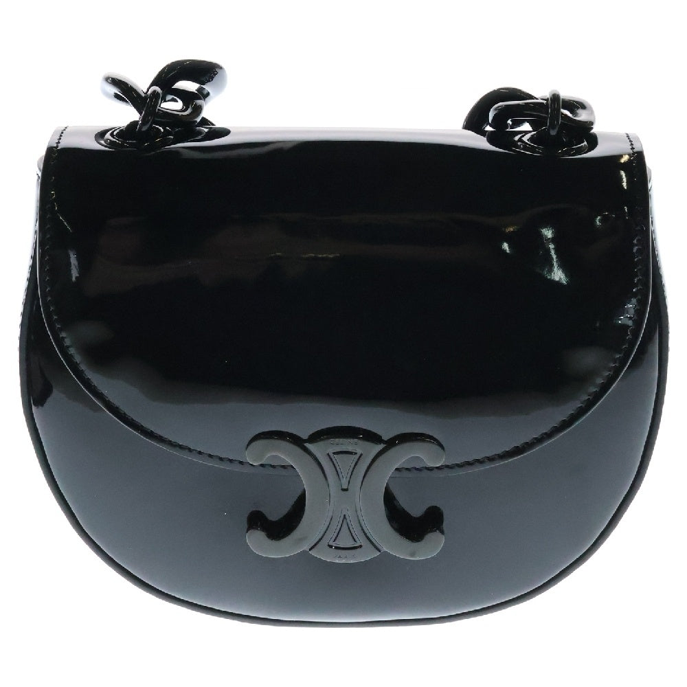 CELINE(セリーヌ) Small Besace Marley スモール ブザス マーリー / パテントカーフスキン ハンドバッグ レディース 118433GAH.38NN ブラック
