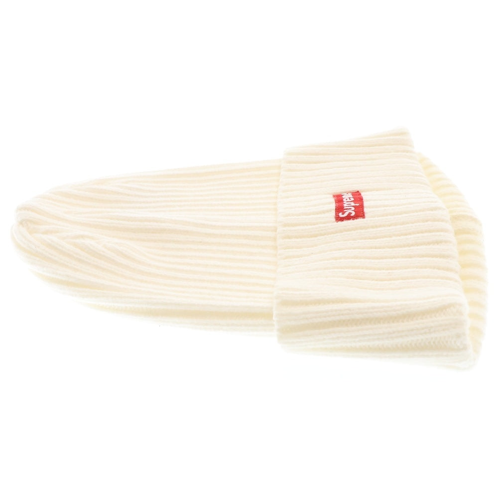 SUPREME(シュプリーム) 19SS Overdyed Beanie スモールボックスロゴリブニット アイボリー