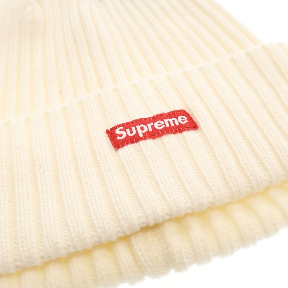 SUPREME(シュプリーム) 19SS Overdyed Beanie スモールボックスロゴリブニット アイボリー