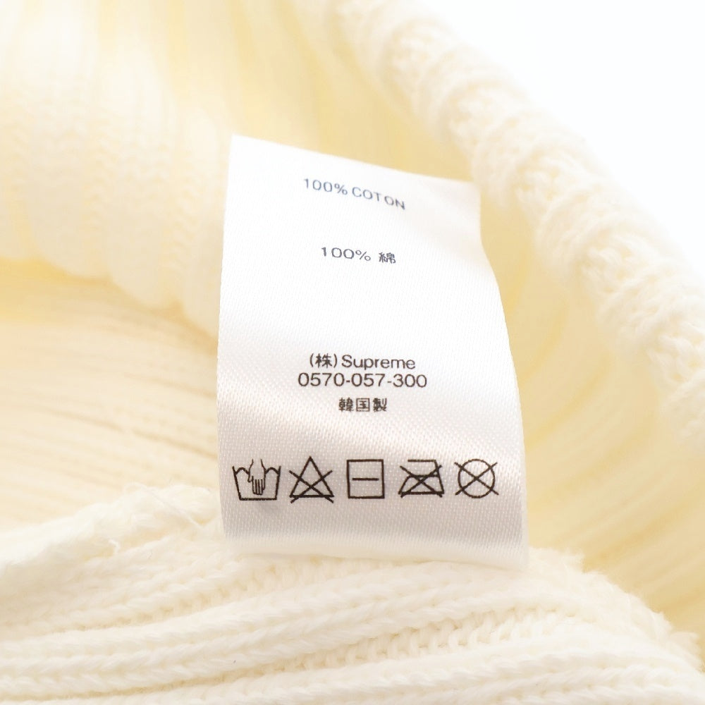 SUPREME(シュプリーム) 19SS Overdyed Beanie スモールボックスロゴリブニット アイボリー