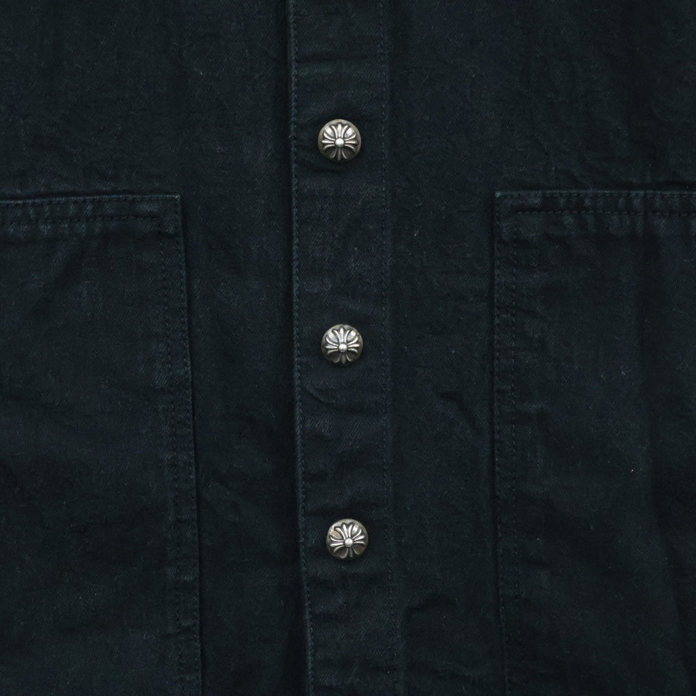 CHROME HEARTS(クロムハーツ) LAST BITE ラストバイト クロスコンチョ デニム カバーオール長袖シャツジャケット ブラック