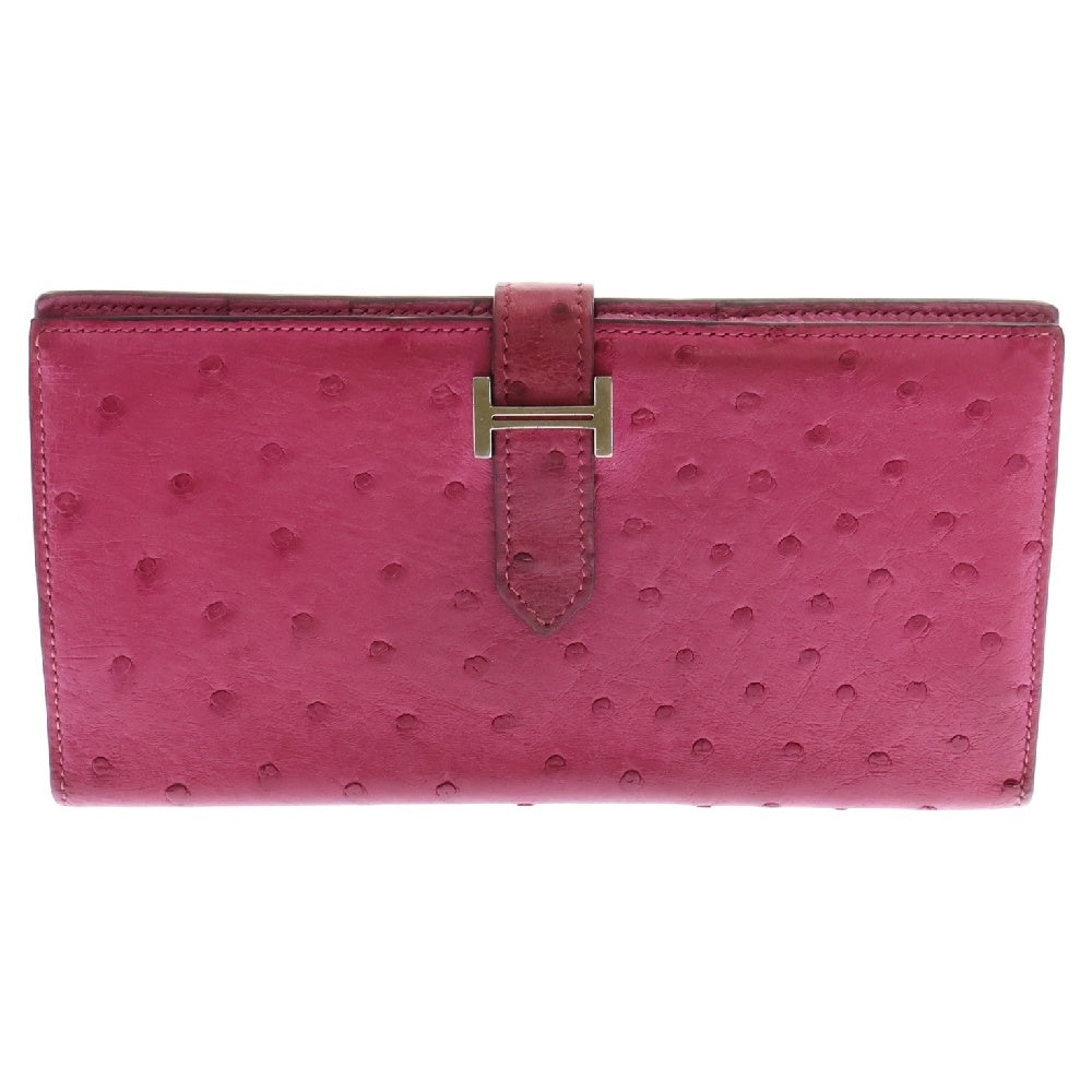 HERMES(エルメス) べアンスフレ ロングウォレット 長財布 □H刻印 ピンク