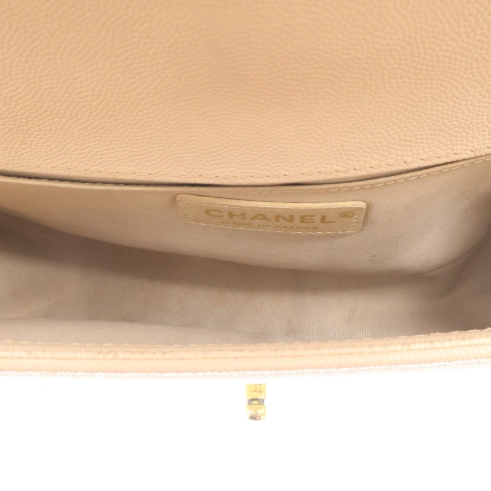 CHANEL(シャネル) ボーイシャネル チェーンショルダーバッグ Vステッチ シェブロン キャビスキン レディース A67086 ベージュ