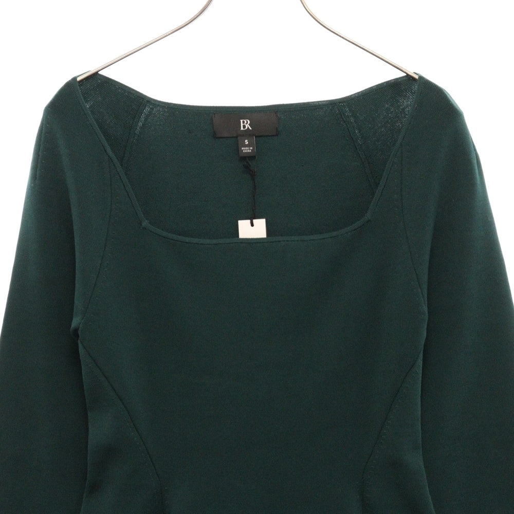 BANANA REPUBLIC(バナナリパブリック) BR CLASSIC スクエアネック 長袖ワンピース グリーン レディース