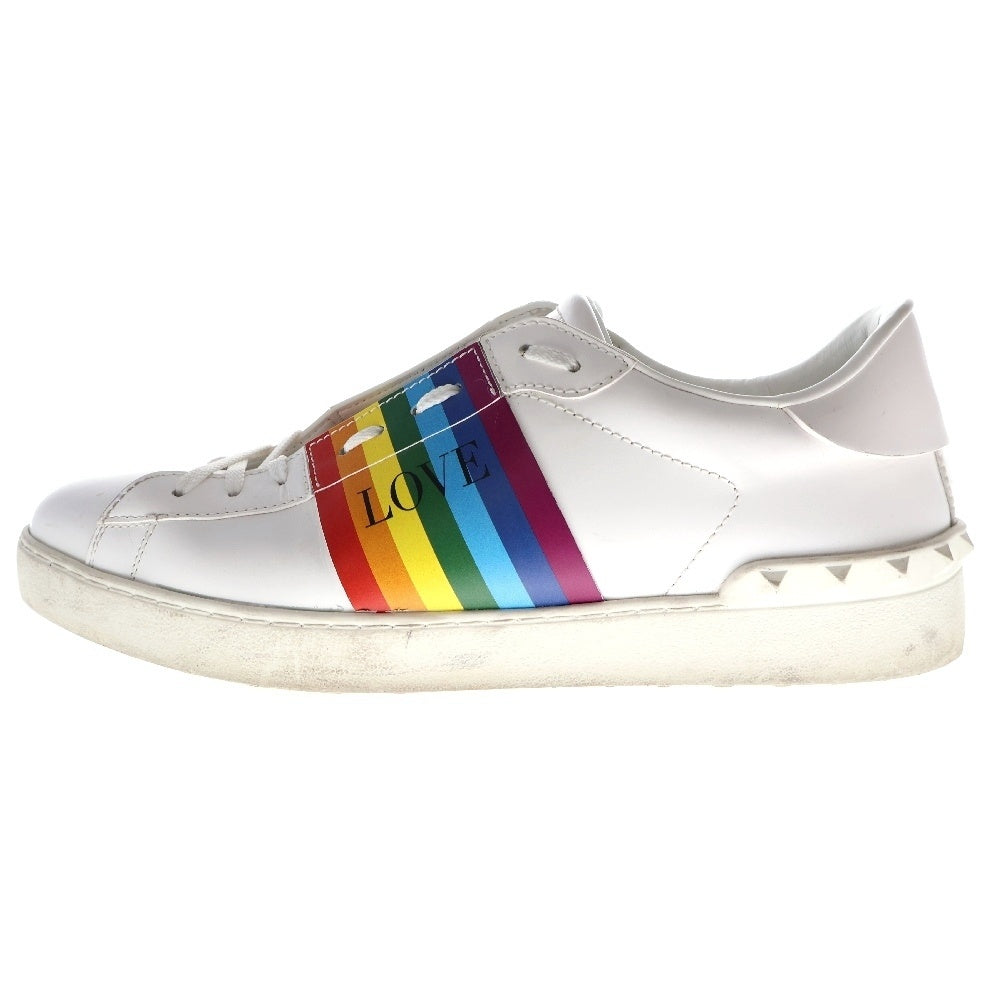 VALENTINO(ヴァレンチノ) PEACE RAINBOW STRIPE SNEAKERS ピースレインボーストライプスニーカーズ ローカットスニーカー ホワイト