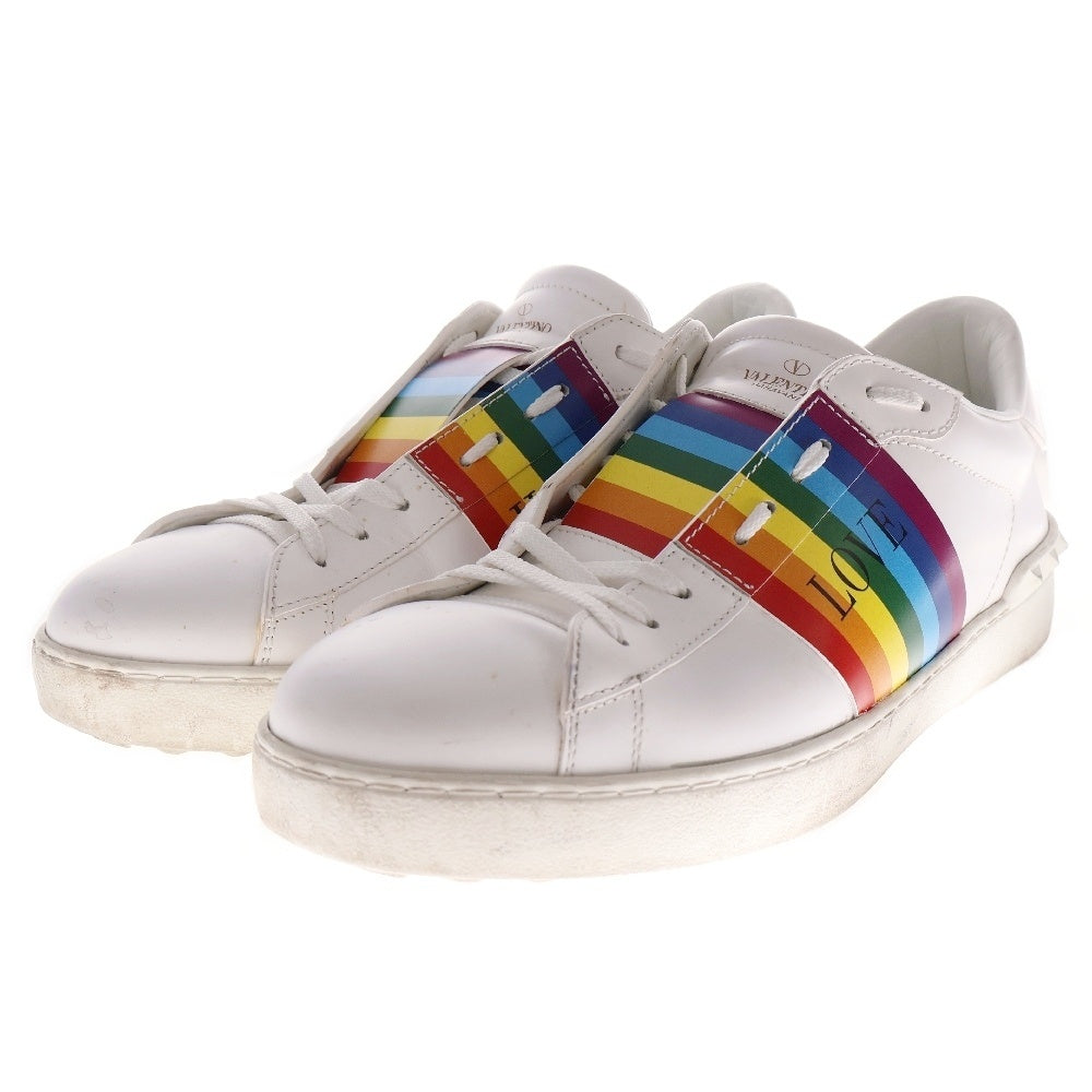 VALENTINO(ヴァレンチノ) PEACE RAINBOW STRIPE SNEAKERS ピースレインボーストライプスニーカーズ ローカットスニーカー ホワイト