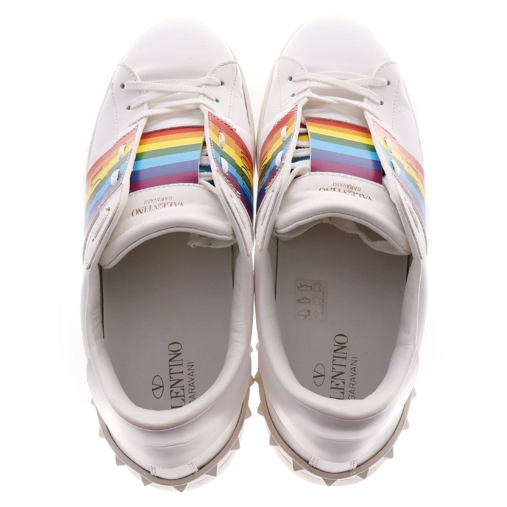 VALENTINO(ヴァレンチノ) PEACE RAINBOW STRIPE SNEAKERS ピースレインボーストライプスニーカーズ ローカットスニーカー ホワイト