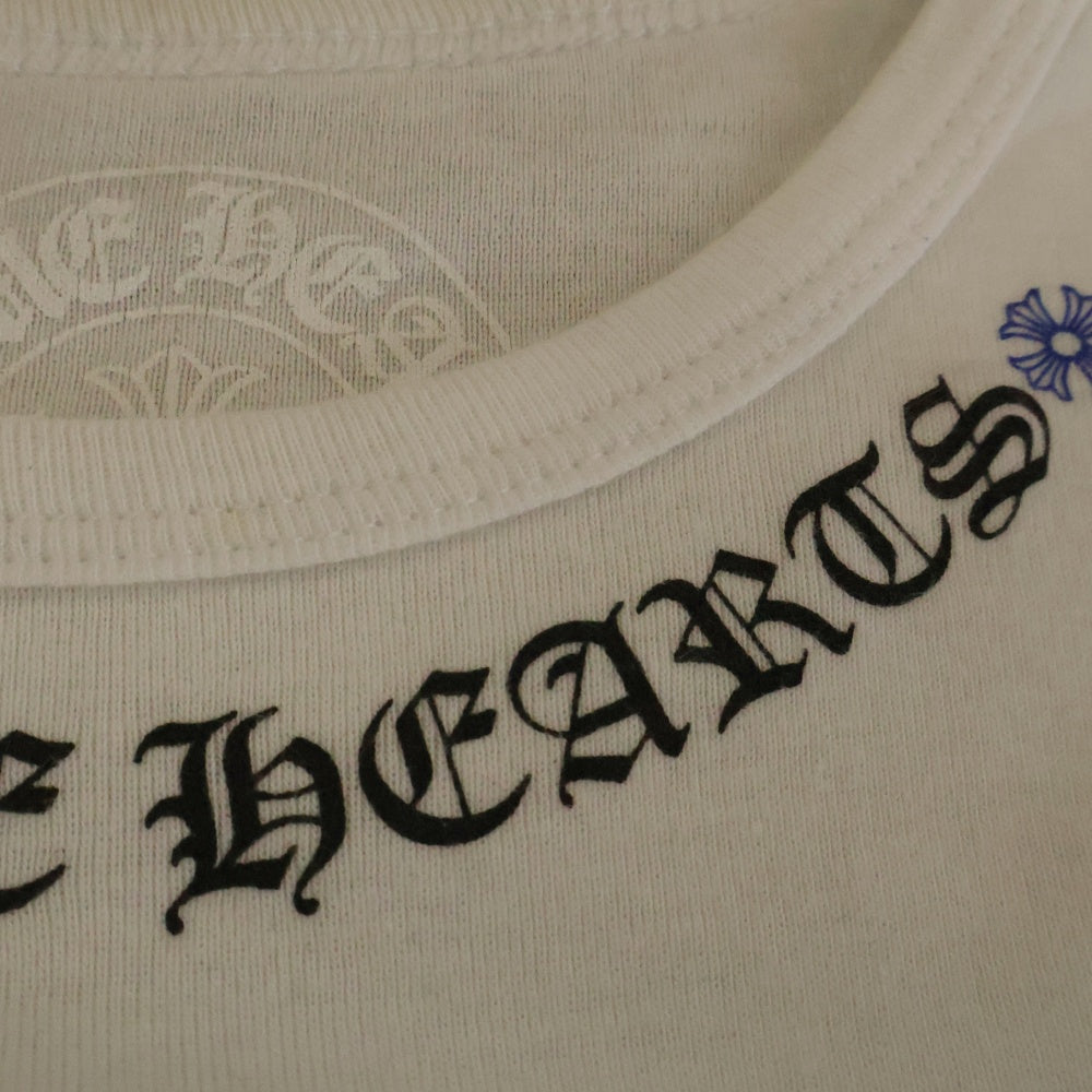 CHROME HEARTS(クロムハーツ) Rolling Stones Lip&Tongue Neck Rogo S/S Te リップ&タン ネックロゴ ショートスリーブTシャツ クロップド丈 レディース ホワイト/ブルー