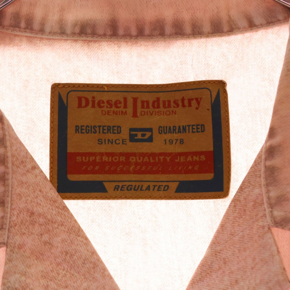 DIESEL(ディーゼル) デニムプリント ポリエステルノースリーブシャツ レディース ピンク A08431